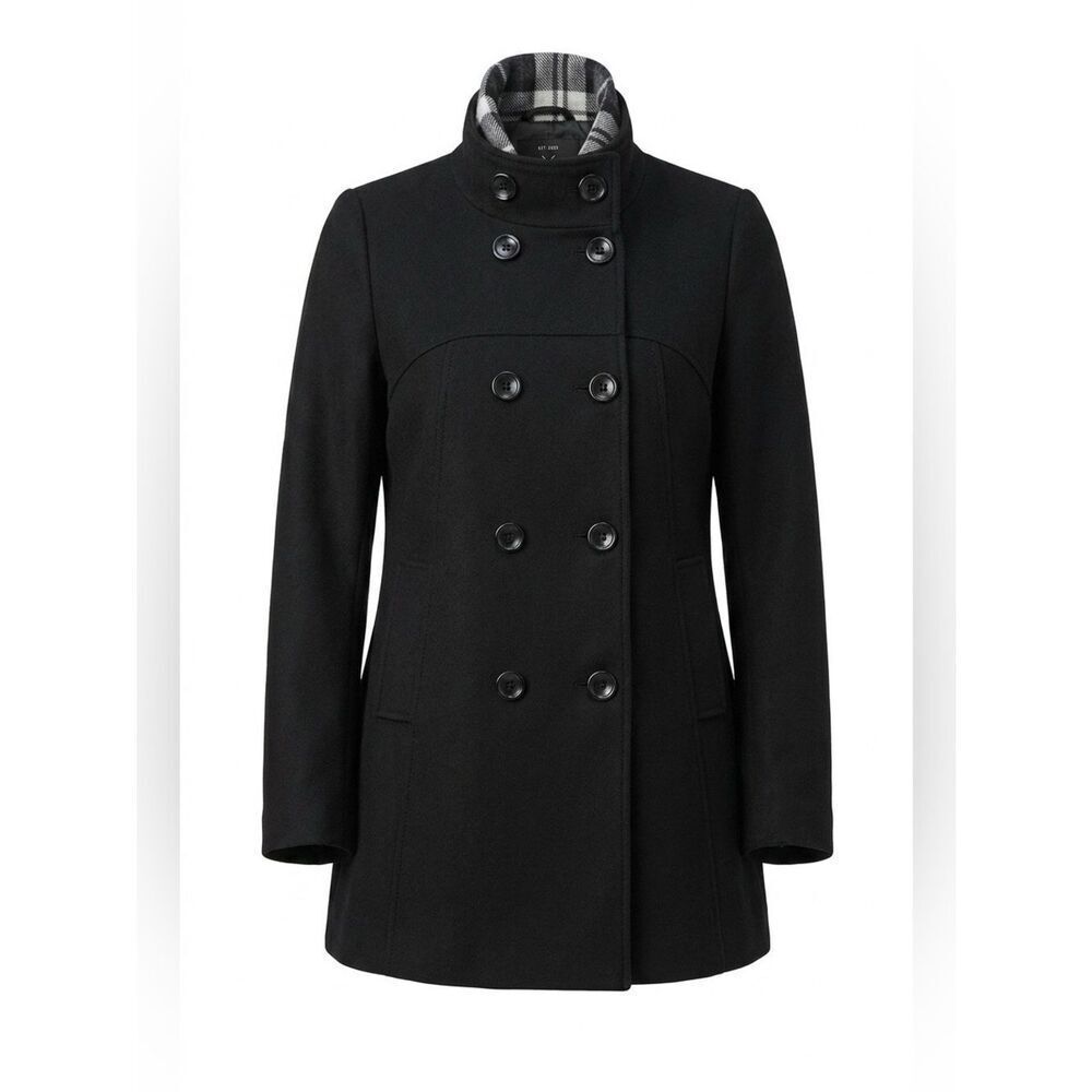 BLACK WOOL BLEND PEA COAT by NY&Co SIZE SMALL